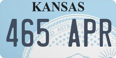KS license plate 465APR
