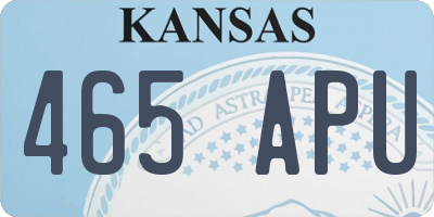 KS license plate 465APU