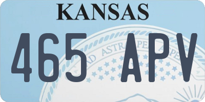 KS license plate 465APV