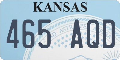 KS license plate 465AQD