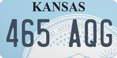 KS license plate 465AQG
