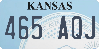 KS license plate 465AQJ