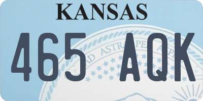 KS license plate 465AQK