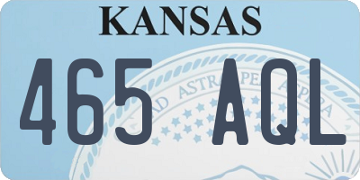 KS license plate 465AQL