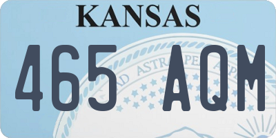 KS license plate 465AQM