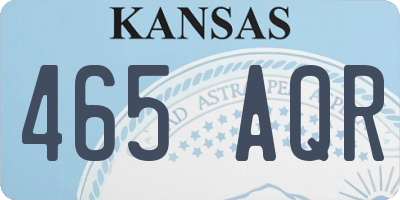 KS license plate 465AQR
