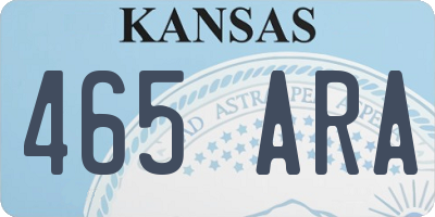 KS license plate 465ARA