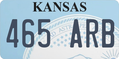 KS license plate 465ARB