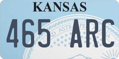 KS license plate 465ARC