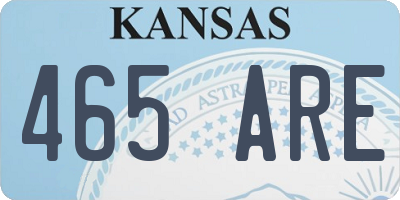KS license plate 465ARE