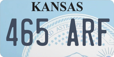 KS license plate 465ARF