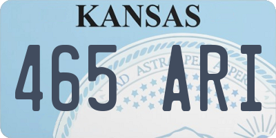 KS license plate 465ARI
