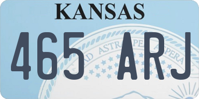 KS license plate 465ARJ
