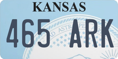 KS license plate 465ARK