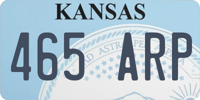 KS license plate 465ARP