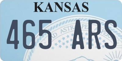 KS license plate 465ARS