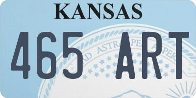 KS license plate 465ART