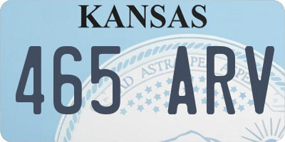 KS license plate 465ARV