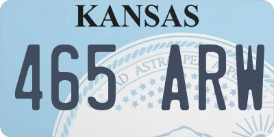 KS license plate 465ARW