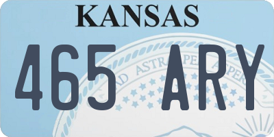 KS license plate 465ARY