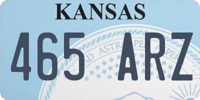 KS license plate 465ARZ