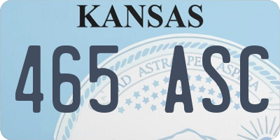 KS license plate 465ASC