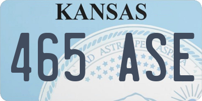 KS license plate 465ASE
