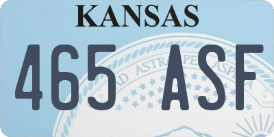 KS license plate 465ASF