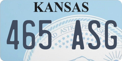 KS license plate 465ASG