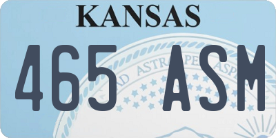 KS license plate 465ASM