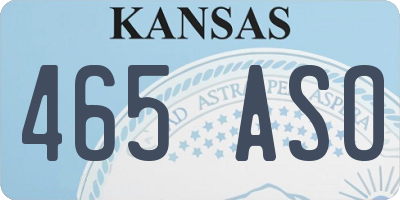 KS license plate 465ASO