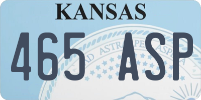 KS license plate 465ASP