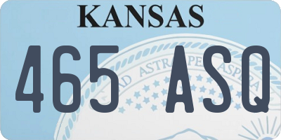 KS license plate 465ASQ