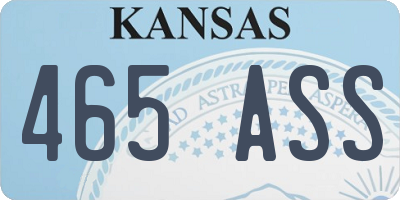 KS license plate 465ASS