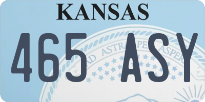 KS license plate 465ASY