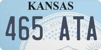 KS license plate 465ATA