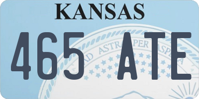 KS license plate 465ATE
