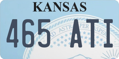 KS license plate 465ATI