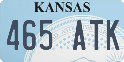 KS license plate 465ATK