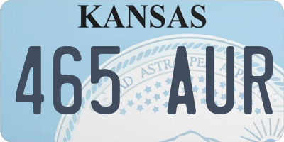 KS license plate 465AUR