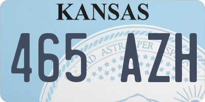 KS license plate 465AZH