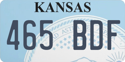 KS license plate 465BDF