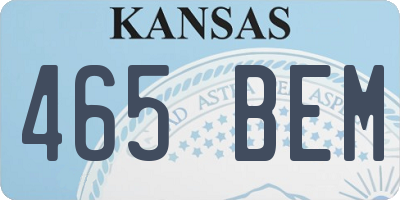 KS license plate 465BEM