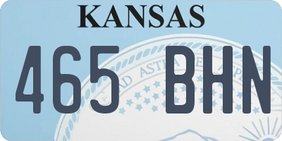 KS license plate 465BHN