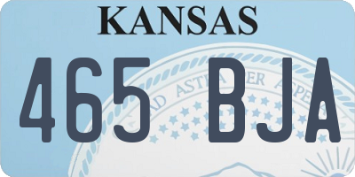 KS license plate 465BJA