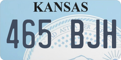 KS license plate 465BJH