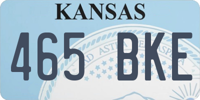 KS license plate 465BKE