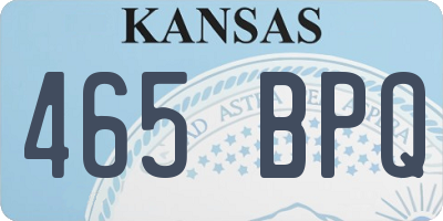 KS license plate 465BPQ