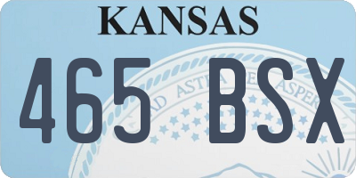 KS license plate 465BSX
