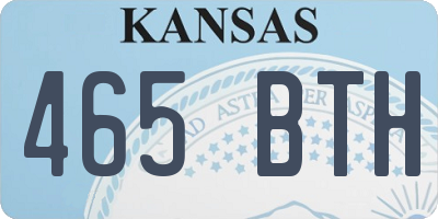 KS license plate 465BTH